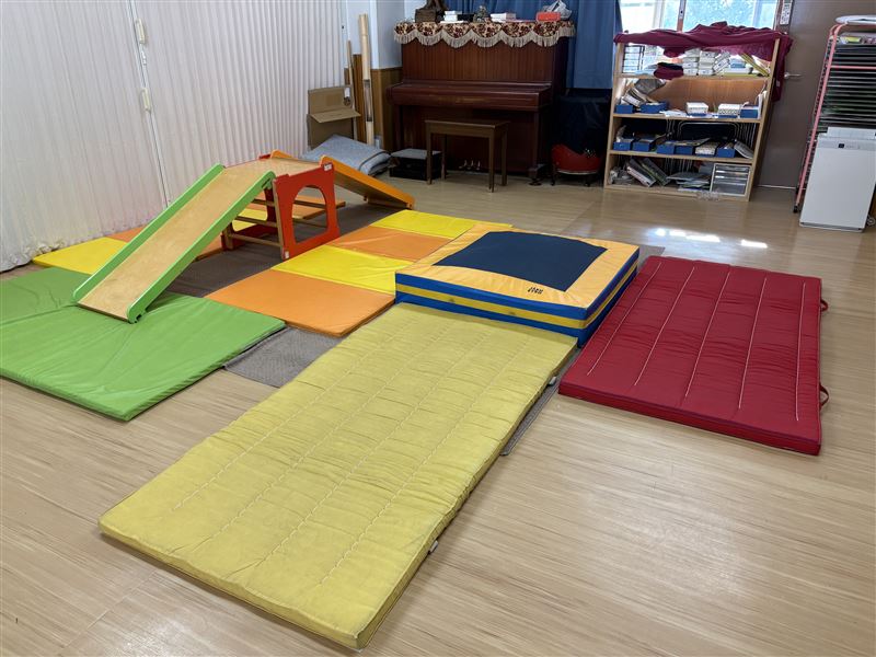 滑り台などで体を動かせるよ！